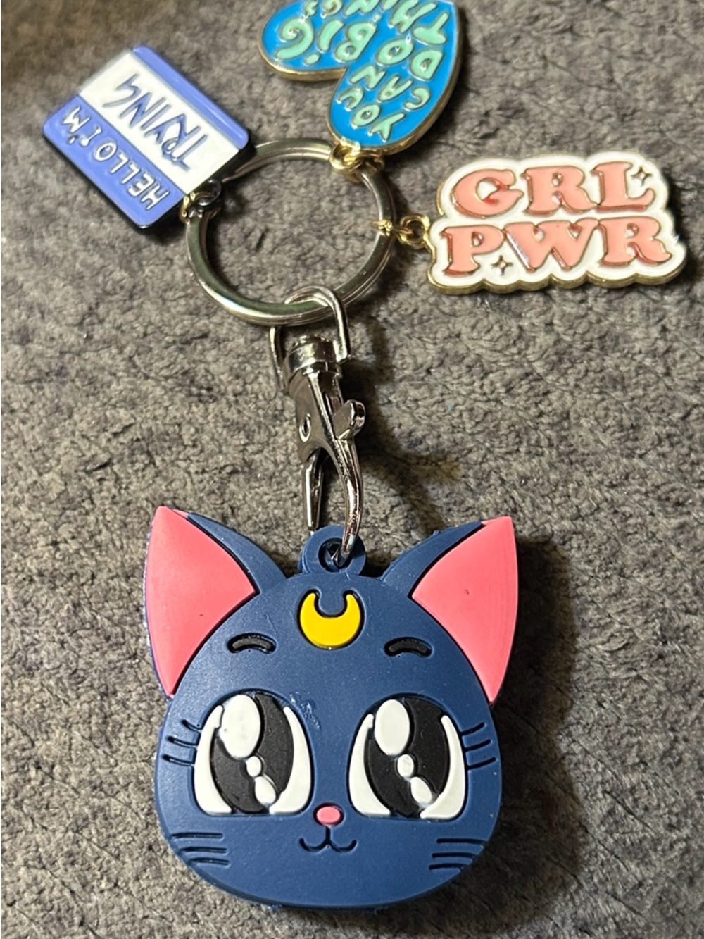 Cute Luna’s Moon 🌖 Keychain W/ Charms and Inspirational Accents - Kids Girl